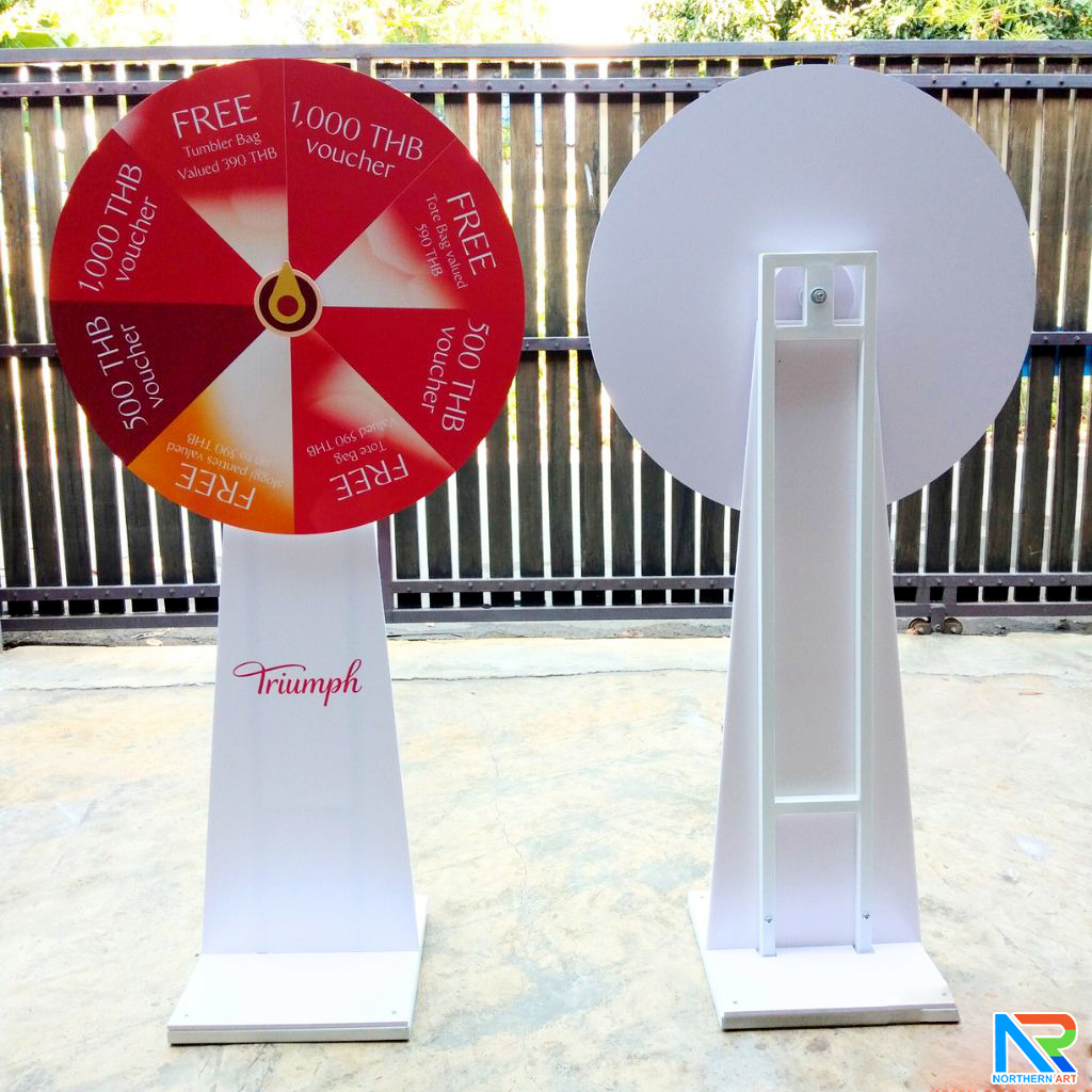 เกมส์วงล้อตั้งพื้น รุ่นเหล็ก ขนาดวงล้อ 60-80 ซม. สูง 155-175 ซม. ถอดประกอบได้