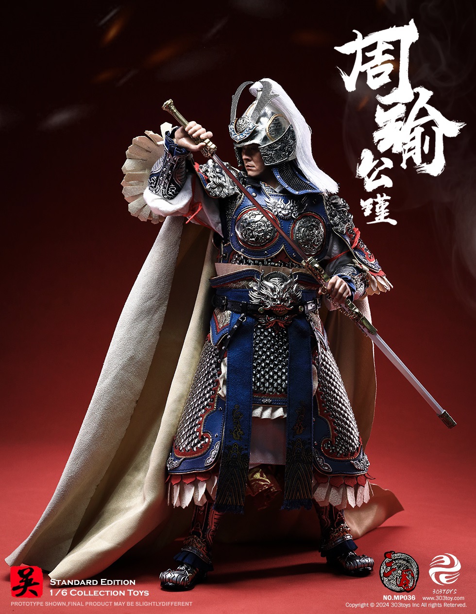 303TOYS MP037 + MP038 THREE KINGDOMS SERIES - ZHOU YU GONGJIN (EXCLUSIVE EDITION) + WHITE TIGER, THE STEED OF ZHOU YU