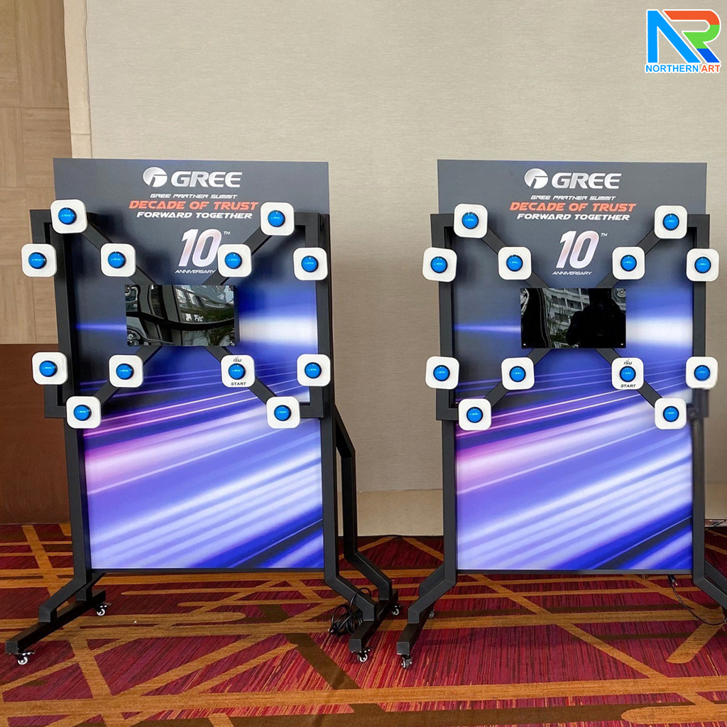 เกมส์กดปุ่มไฟฟ้า ขนาด (W)134 x (D)60 x (H)197 cm. พร้อมจอแสดงผล LED นับคะแนน