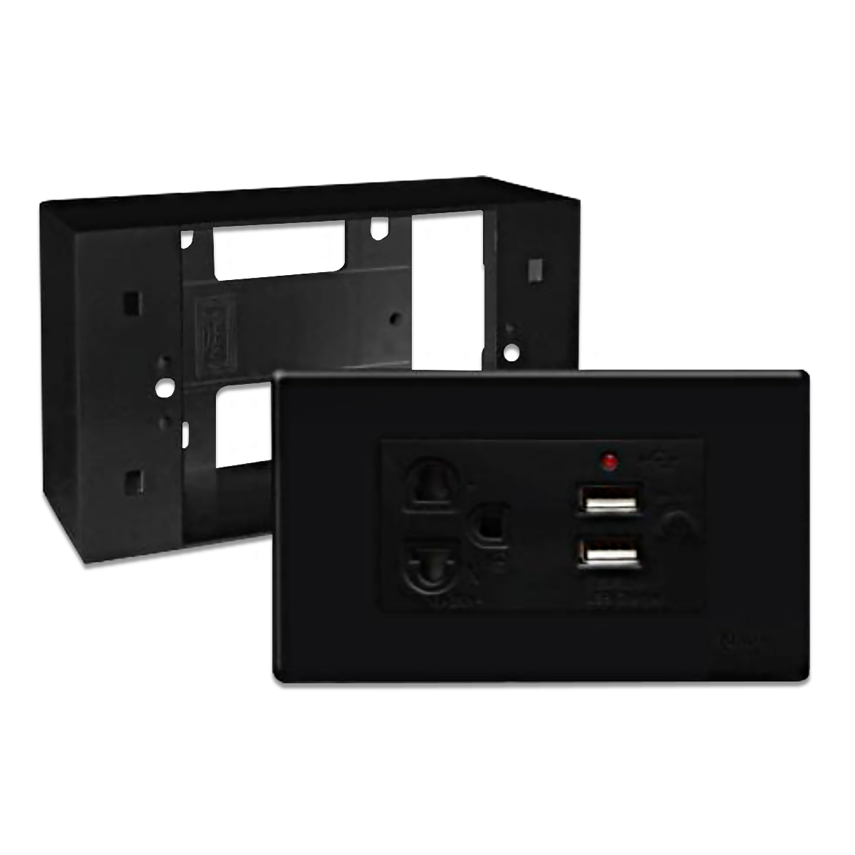 NANO ชุดฝา 3 ช่อง+เต้ารับเดี่ยว+2 USB+บล็อกลอยขนาด 2*4 นิ้ว Classic series รุ่น CSU3-B