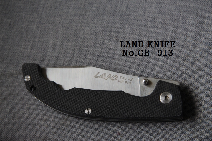 มีดพับ LAND รุ่น GB - 913 Stainless Steel ปลายแหลม ทรง Drop Piont ด้าจับ G10