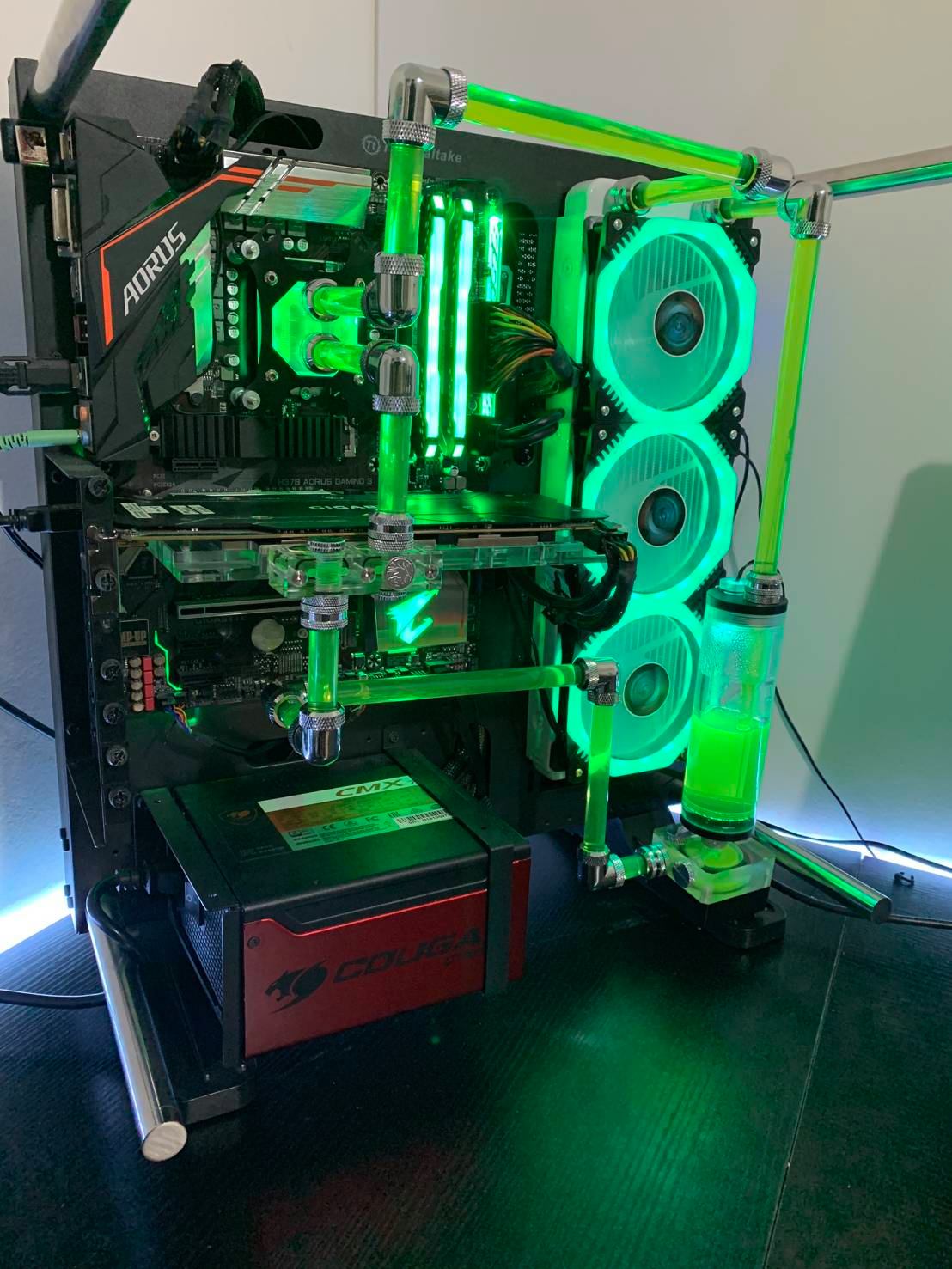 ข้อต่องอ90 ฟิตติ้ง2ด้าน 14mm โอริง3ชั้น ชุดน้ำระบบเปิด Fitting90 14mm for PETG Water Cooling