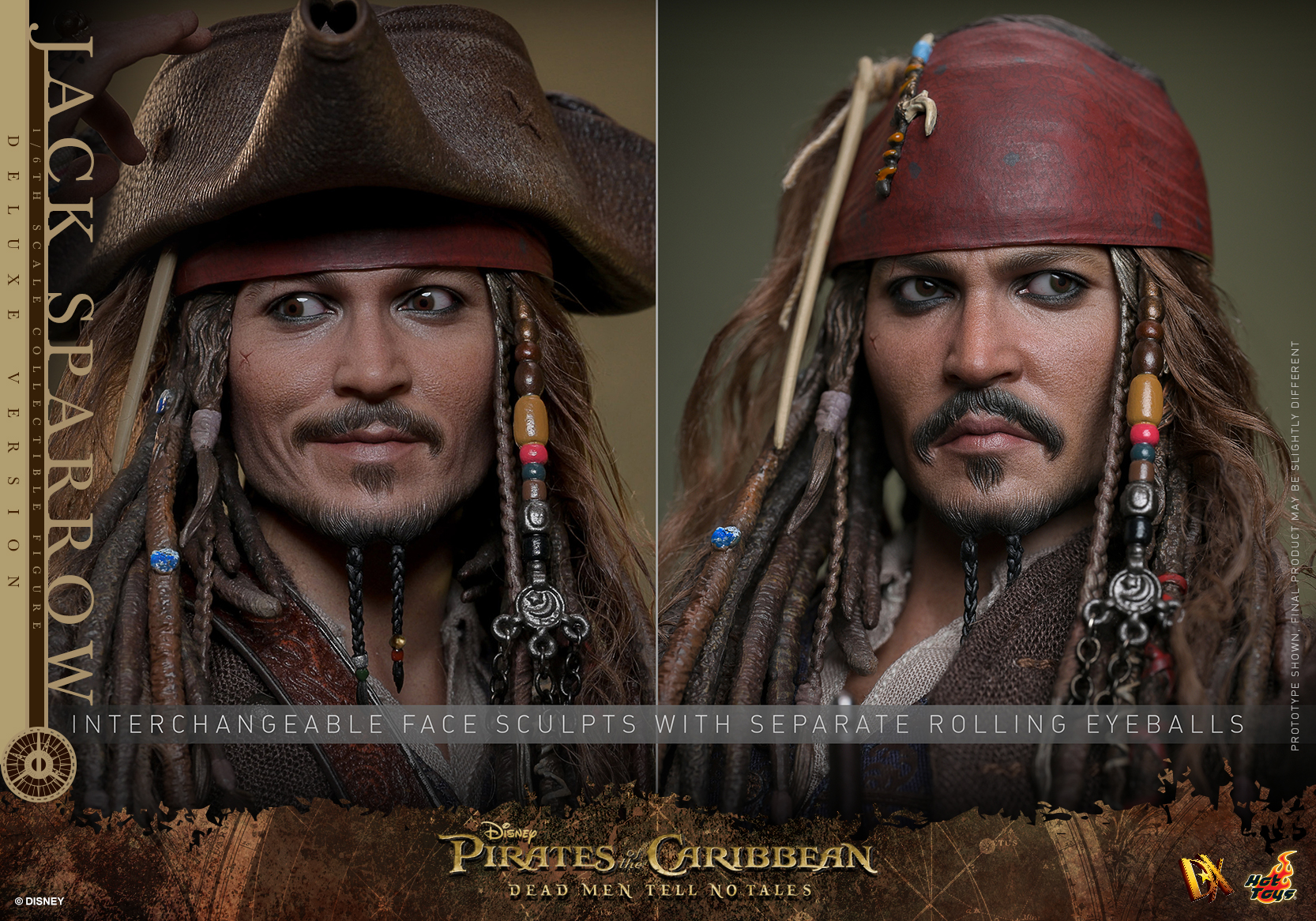 Hot Toys DX38 Pirates of the Caribbean: Dead Men Tell No Tales - Jack Sparrow (Deluxe Version)