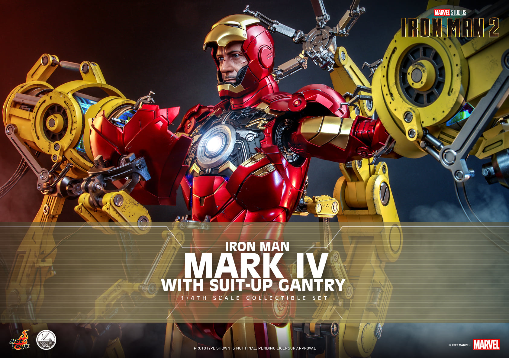 Hot Toys QS021 1/4 Iron Man 2 - Iron Man Mark IV with Suit-Up Gantry
