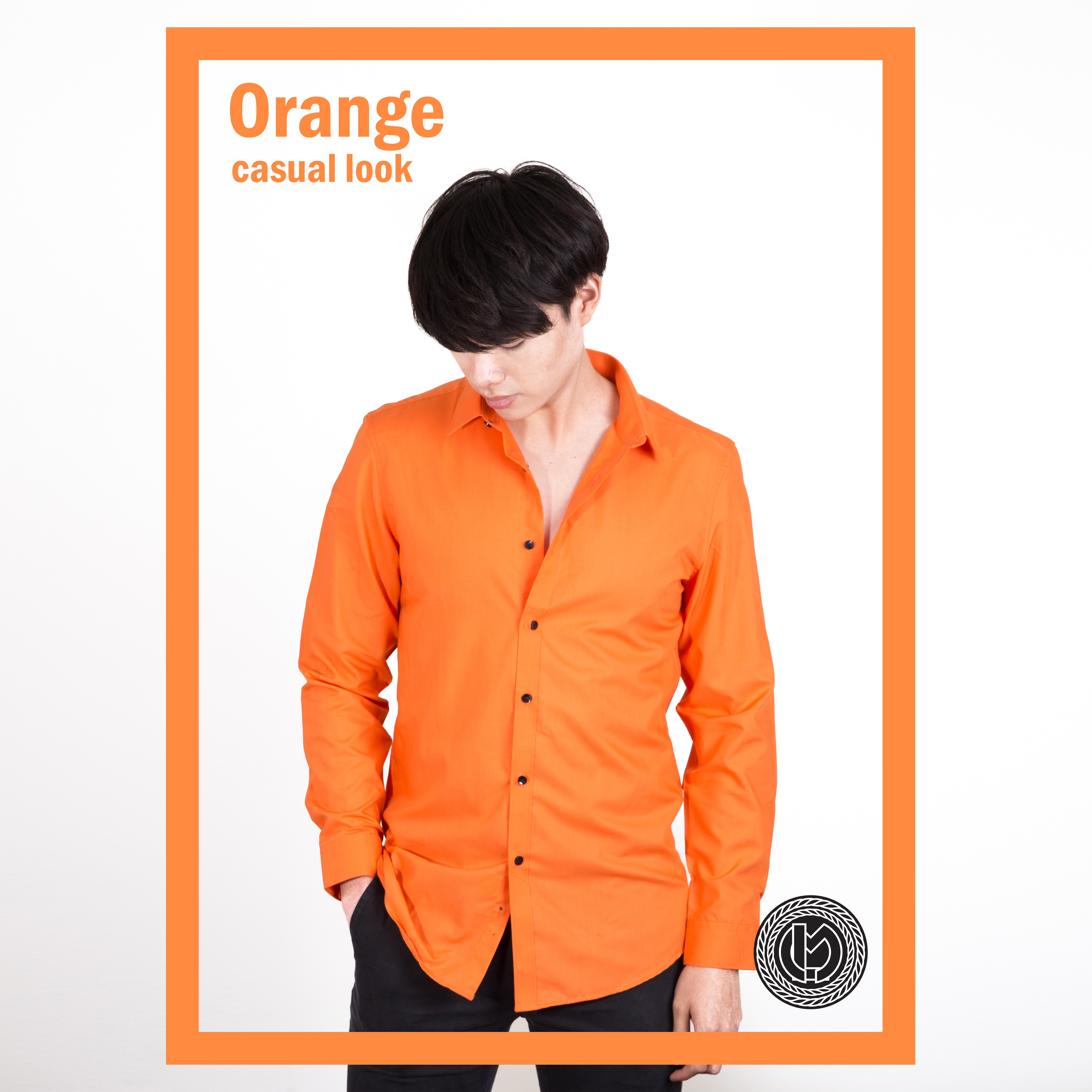 เสื้อเชิ้ตสีส้ม Orange Shirt (Standard Collar)