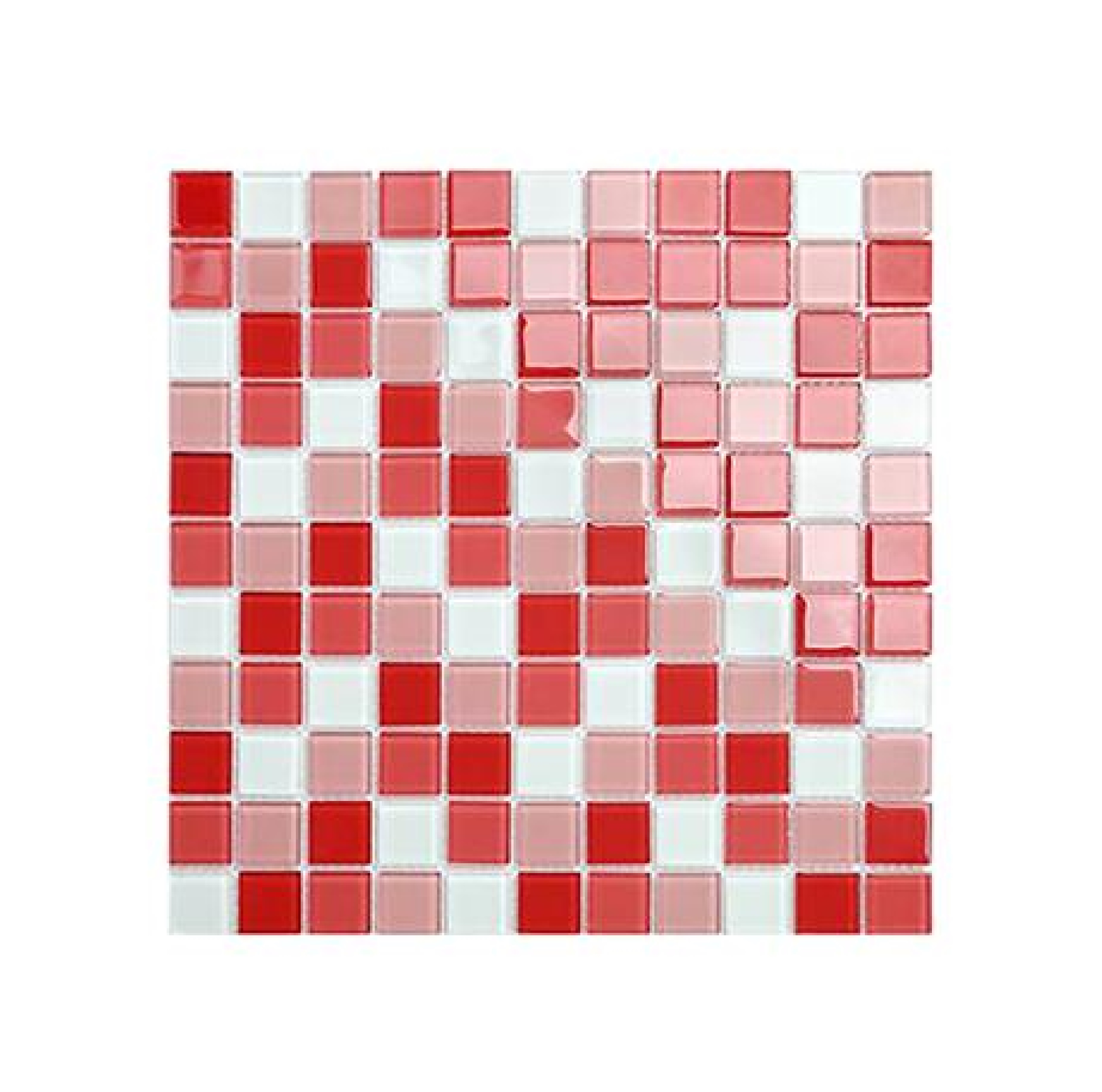 กระเบื้องโมเสกแก้ว KASSA รุ่น KS4009PM ขนาด 30 x 30 ซม. สีแดง - ขาว