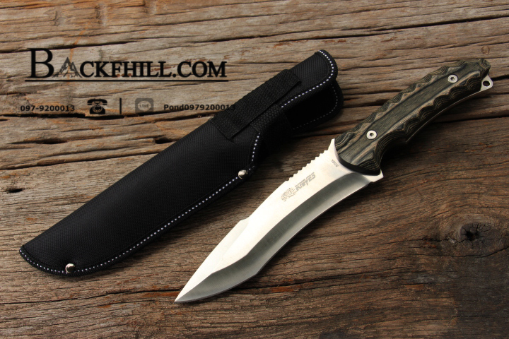 มีดใบตาย COLUMBIA รุ่น S036A 5Cr15mov ใบหนา ด้ามจับ Micarta อย่างดี พร้อมซองไนลอน