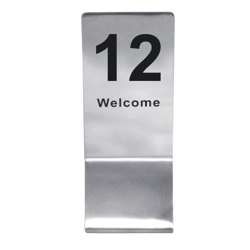 ป้ายโต๊ะสแตนเลสทรงสูง สำหรับใช้บอกหมายเลขโต๊ะ เลข 1-20 1617-020