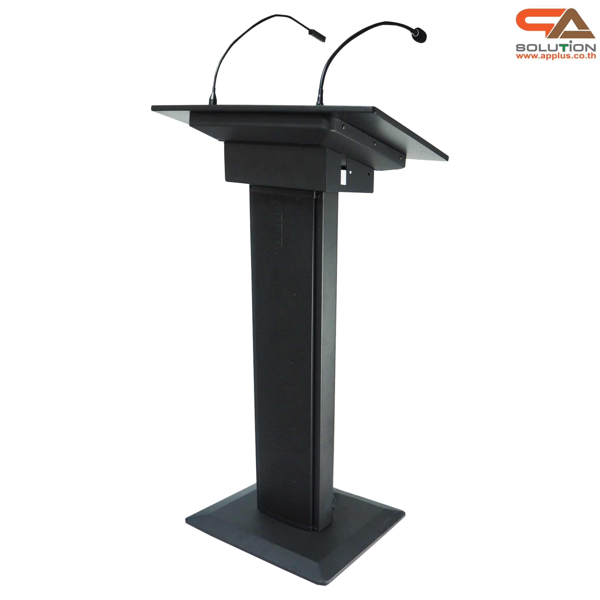 โพเดียมพร้อมไมค์ MI-01 ขนาด (W)58 X (L)46 X (H)111 cm. พร้อมไมค์ก้าน1ชุดพร้อมโคมไฟส่องสว่าง มีลำโพงในตัว