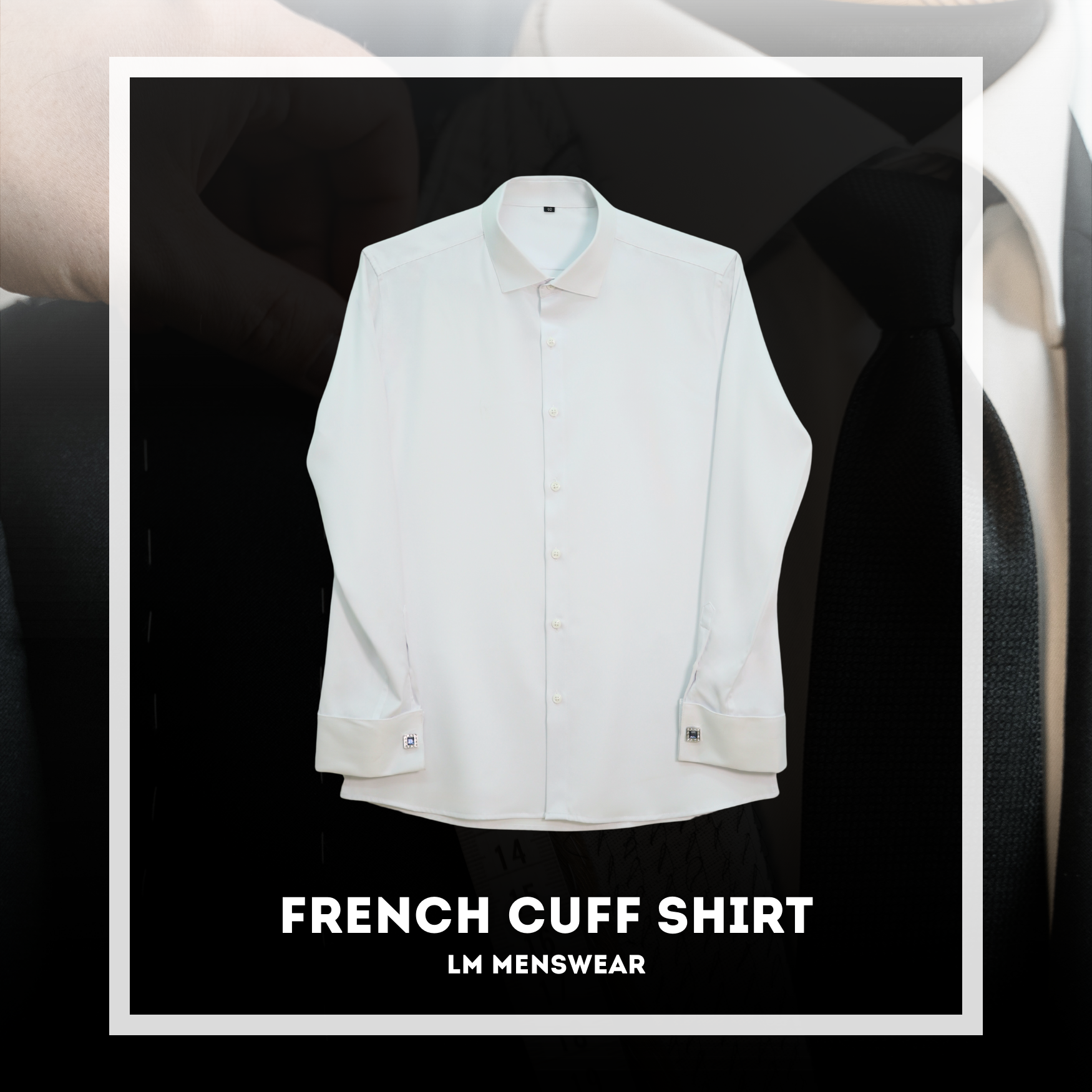 French Cuff Shirt เสื้อเชิ้ตเฟรนช์คัฟ ใส่กระดุมข้อมือคัฟลิงก์ Cufflinks สีขาว ปก Spread Collar (แถมฟรี Cufflink 1 คู่)