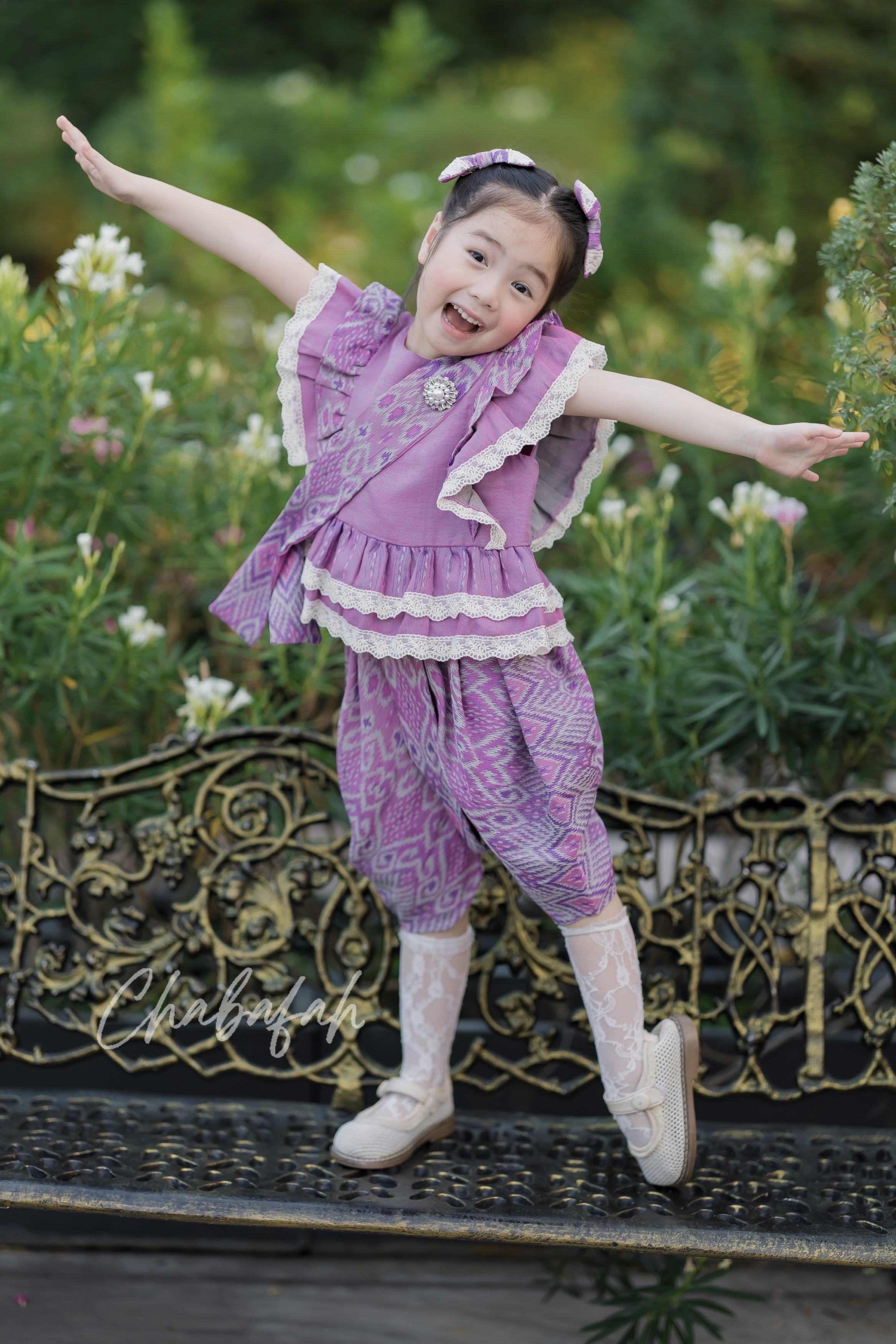 (เซต 4 ชิ้น) ชุดไทยแบรนด์ Chabafah รุ่น ศิรินภา สีชมพูกลีบบัว