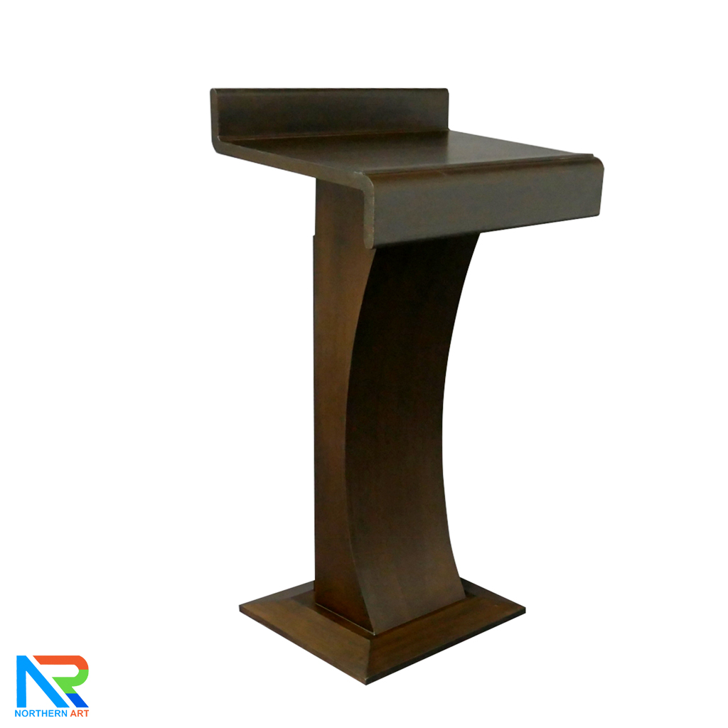 โพเดียมไม้ สีโอ๊ค ทรงโมเดิร์น TOPตรง ขนาด (W)55 x (L)42 cm. สูง 111 cm.