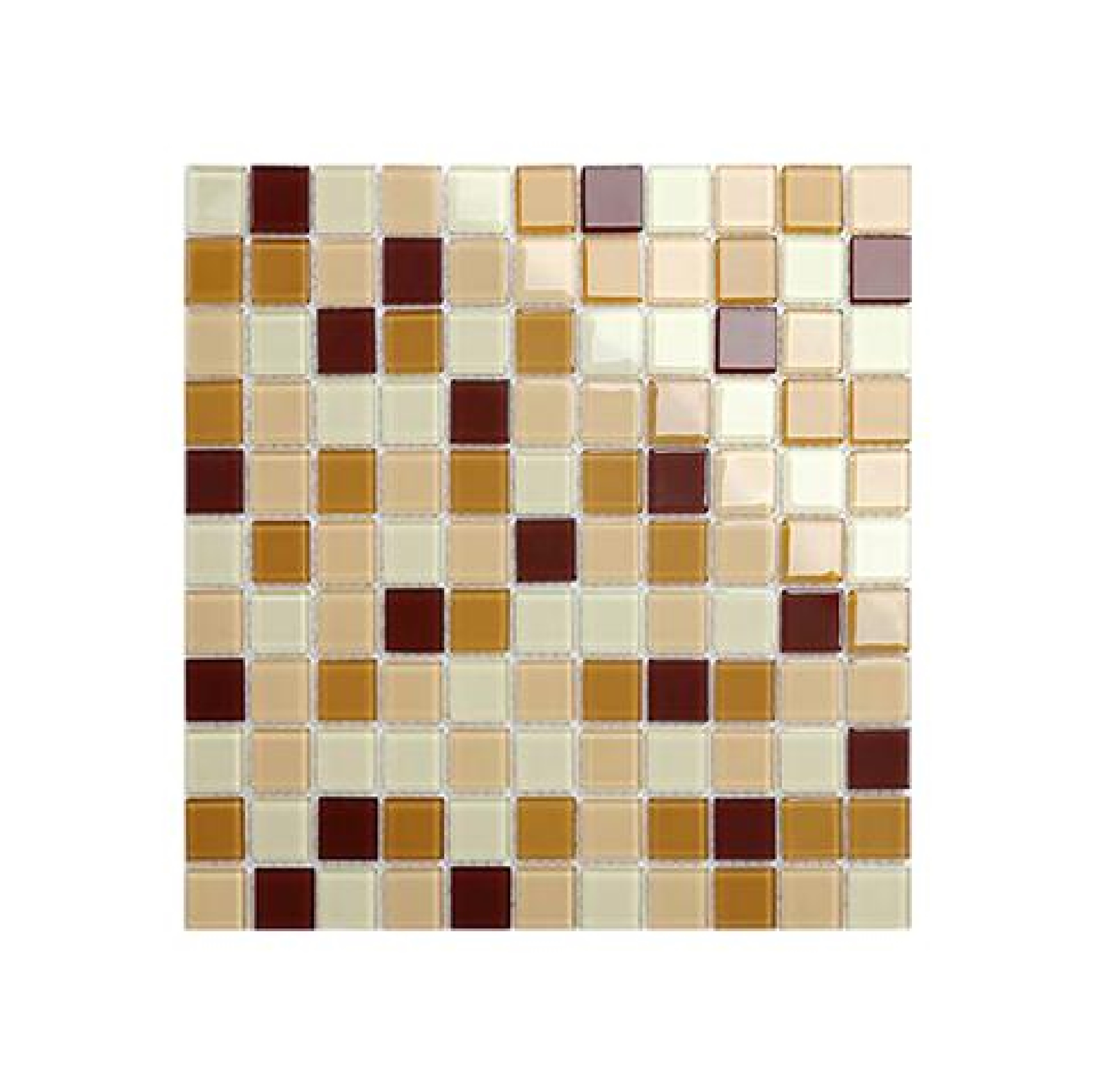 กระเบื้องโมเสกแก้ว KASSA รุ่น KS4007PM ขนาด 30 x 30 ซม. สีน้ำตาล - ขาว