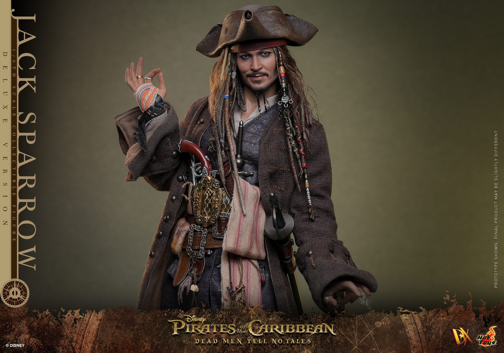 Hot Toys DX38 Pirates of the Caribbean: Dead Men Tell No Tales - Jack Sparrow (Deluxe Version)
