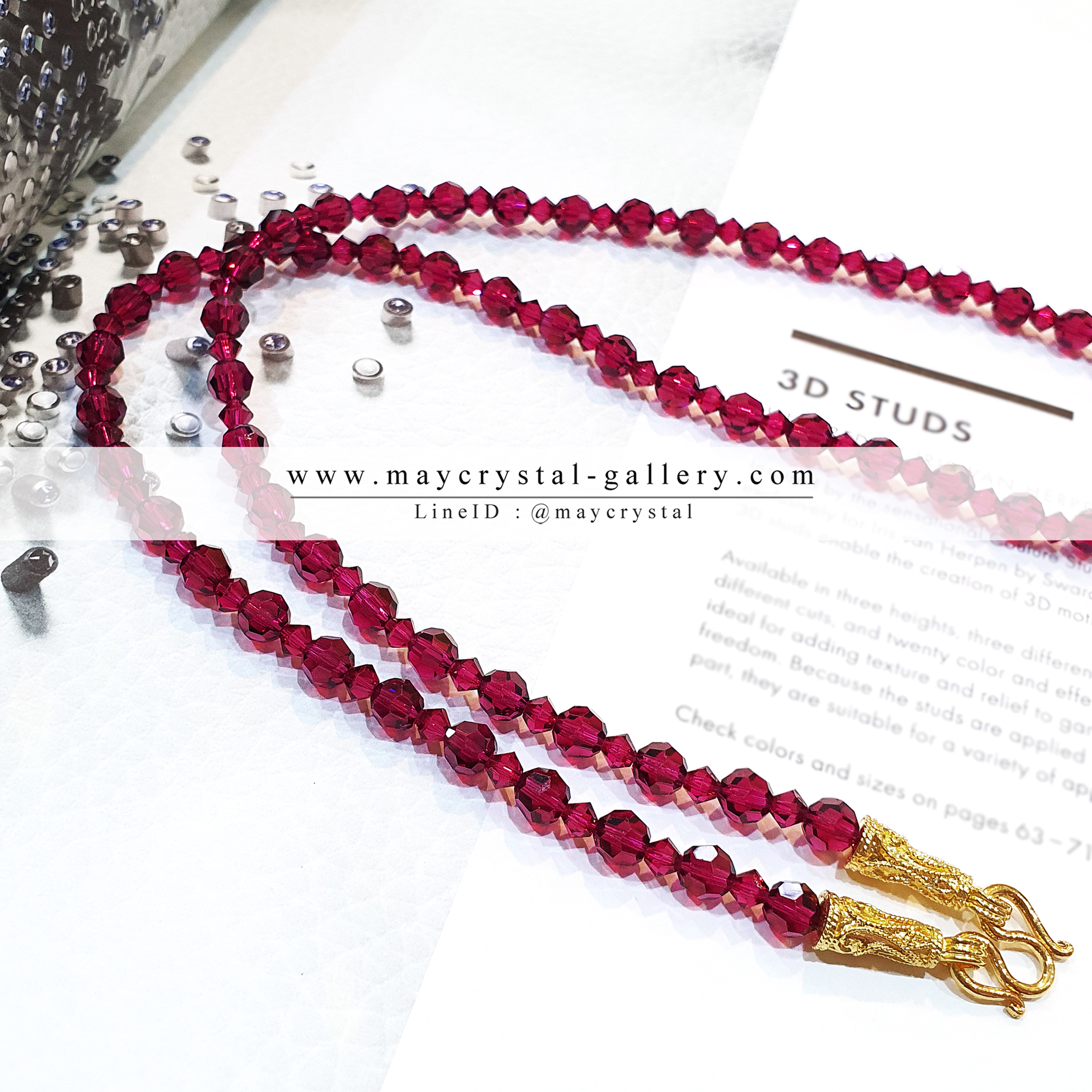 สร้อยคอคล้องพระ คริสตัลแท้จากยุโรป (Embellished with Crystals from Austria)