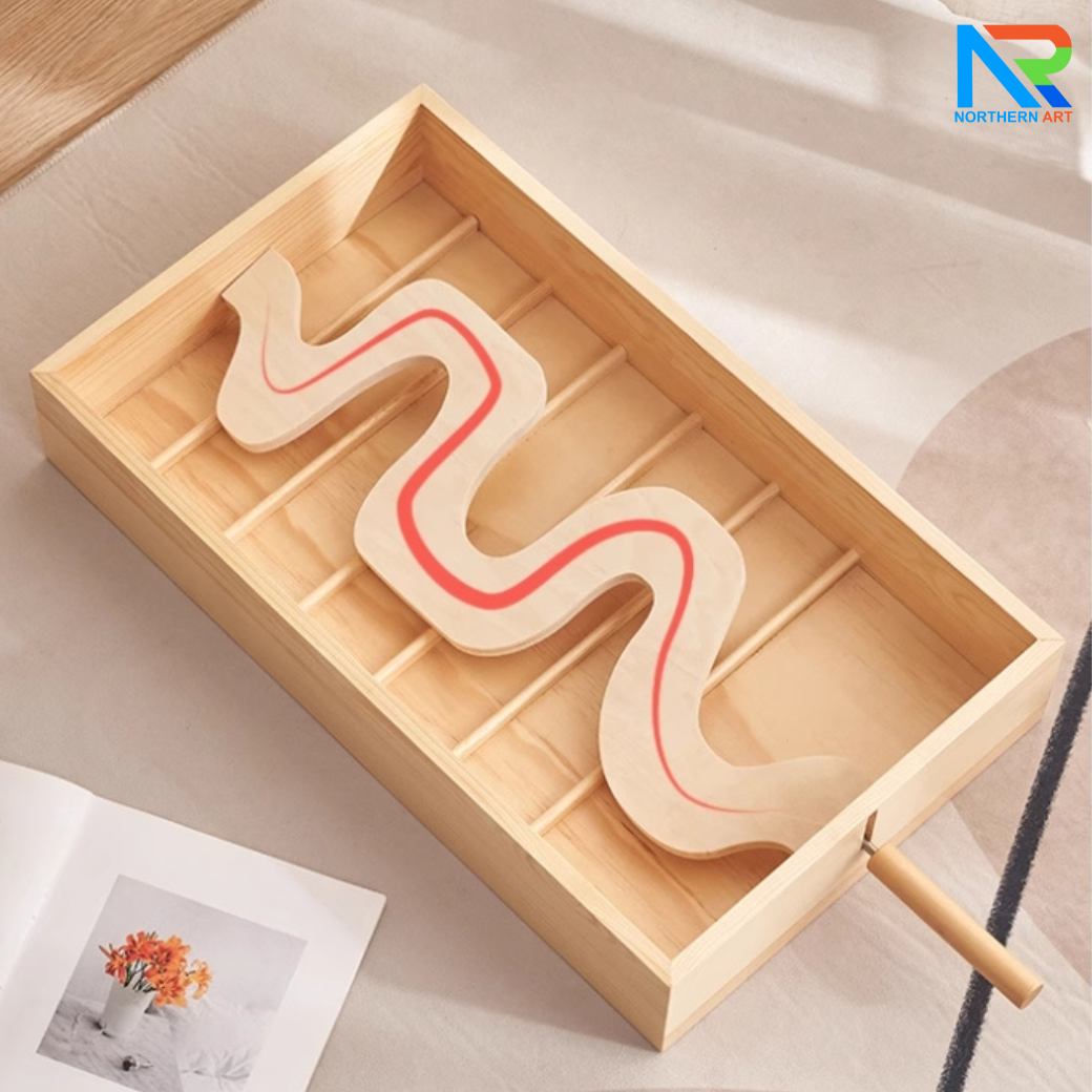 เกมส์บาลานซ์บอล BALANCE GAME ขนาด (W)32 x (L)55 x (H)10 cm. วัสดุไม้จริง สีธรรมชาติ พร้อมลูกบอลไม้ 2 ลูก