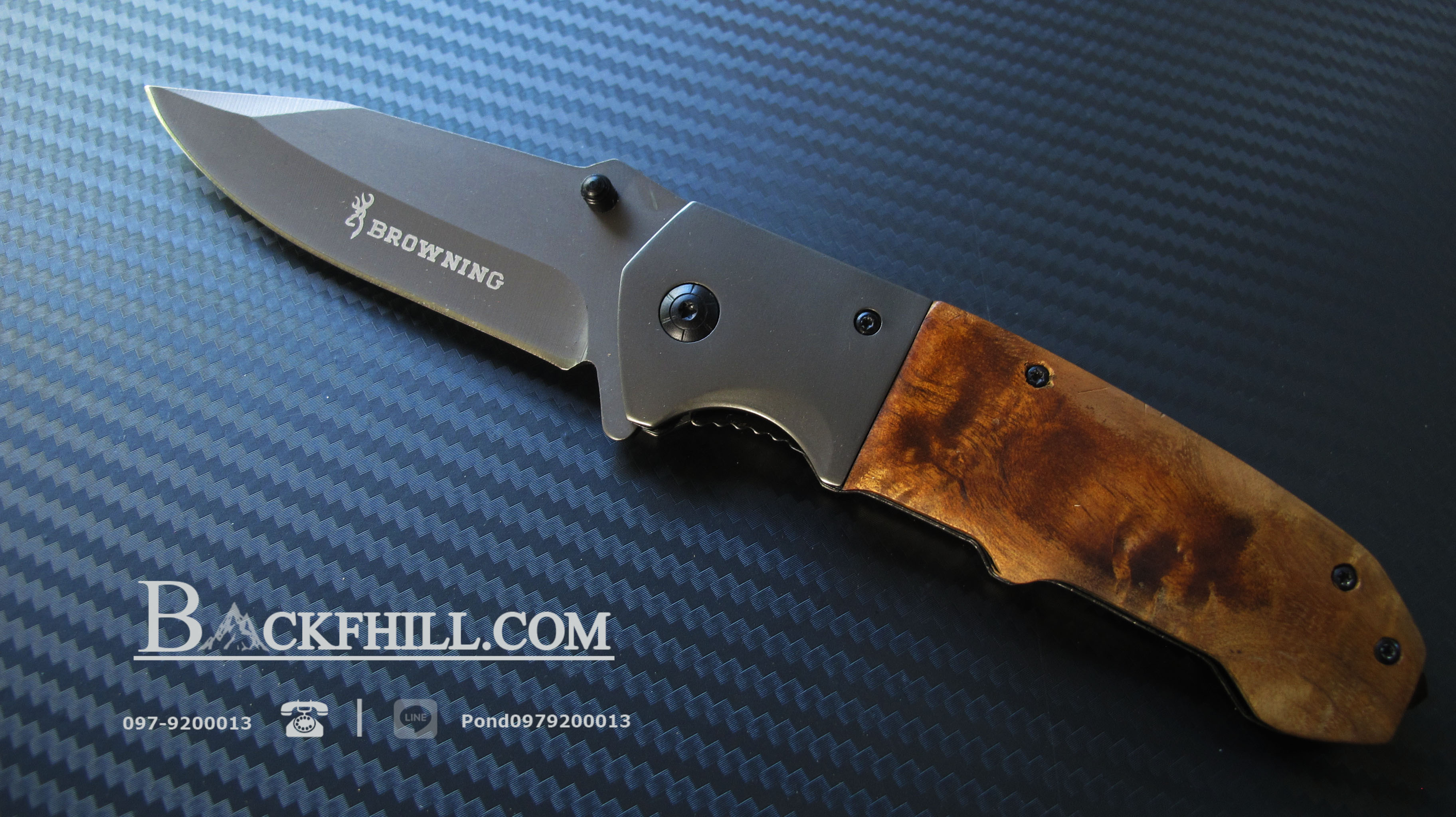 มีดพับ BROWNING 006 Stainless Steel ด้ามไม้