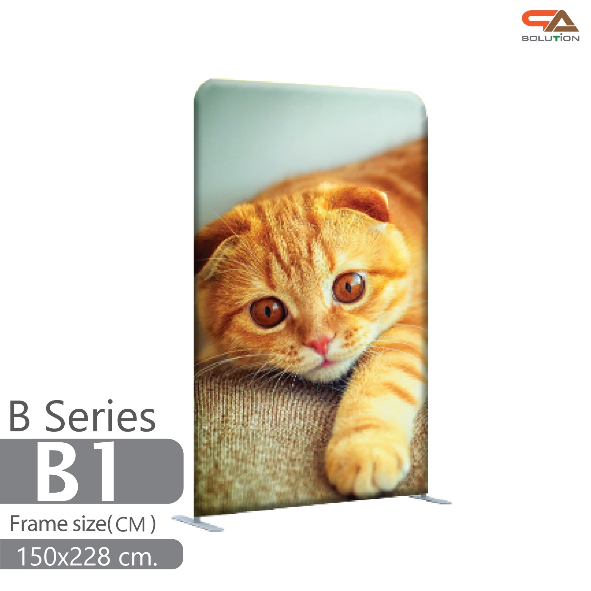 แบคดรอปผ้า รุ่นB series ขนาด (W)150 cm. x (H)228 – 324.6 cm. โครงอะลูมิเนียม ถอดประกอบได้ พร้อมกระเป๋าใส่อุปกรณ์