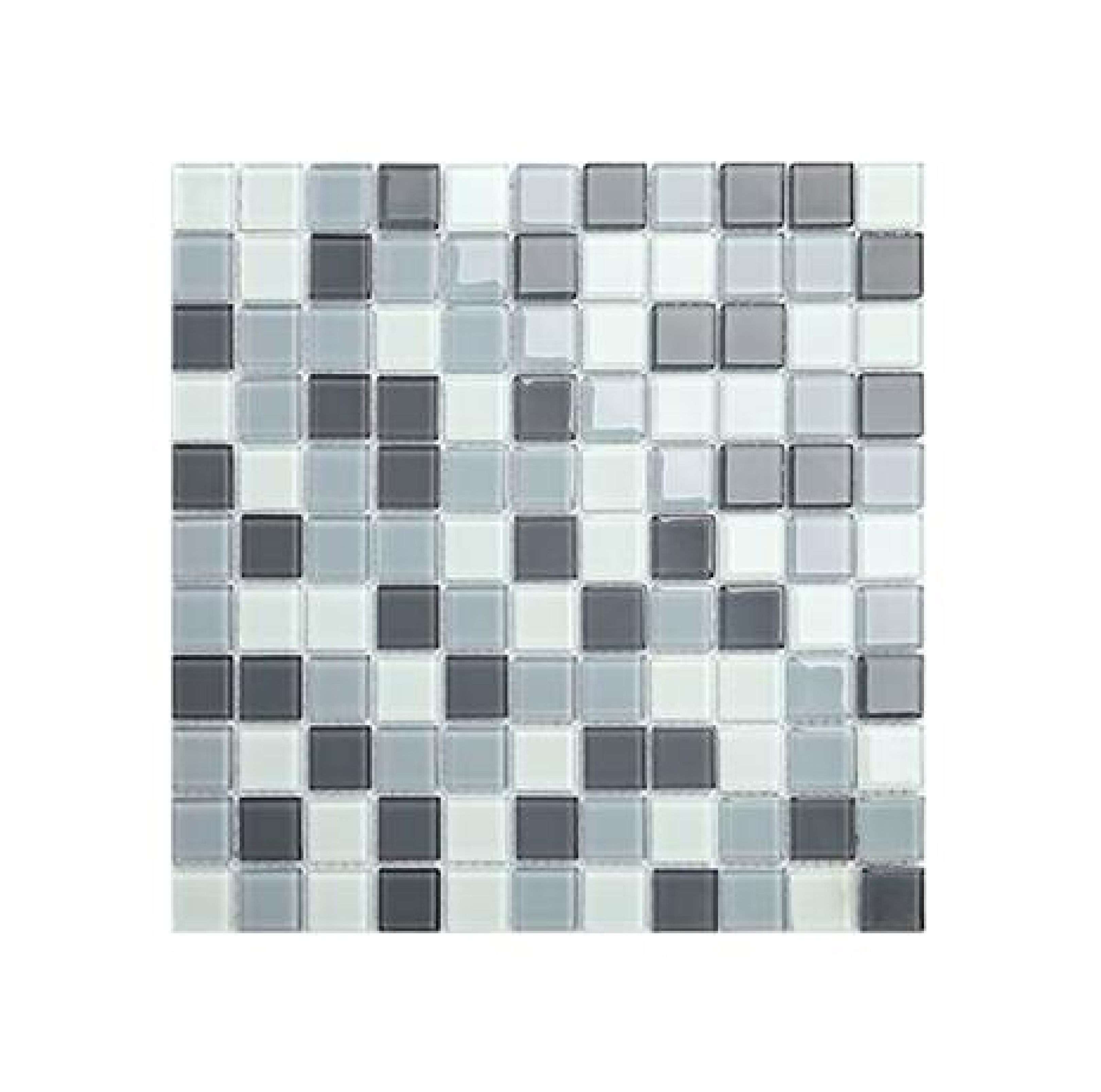 กระเบื้องโมเสกแก้ว KASSA รุ่น KS4018PM ขนาด 30 x 30 ซม. สีเทา - ขาว