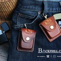 ซองหนังใส่ ZIPPO ซองหนังแท้สำหรับใส่ไฟแชค ZIPPO HANDMADE 100% By BACKFHILL. สีน้ำตาลเข้ม