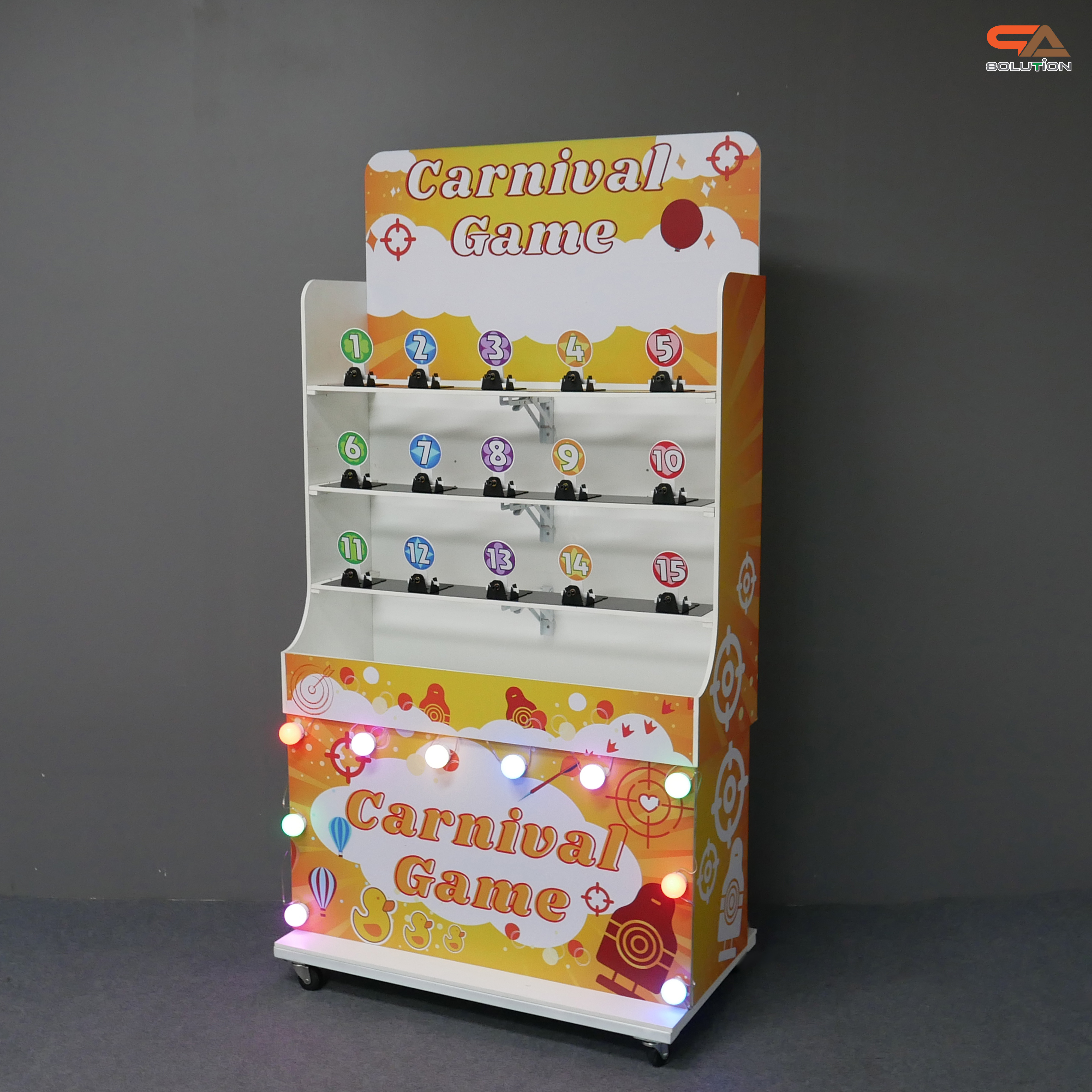 เกมส์ CARNIVAL GAME ยิงเป้าเหล็กกลม ขนาด (W) 90 x (L)50 x (H)176 cm. พร้อมเป้าเหล็กกลม 15 อัน ปืนกระสุนโฟม 2 ชุด