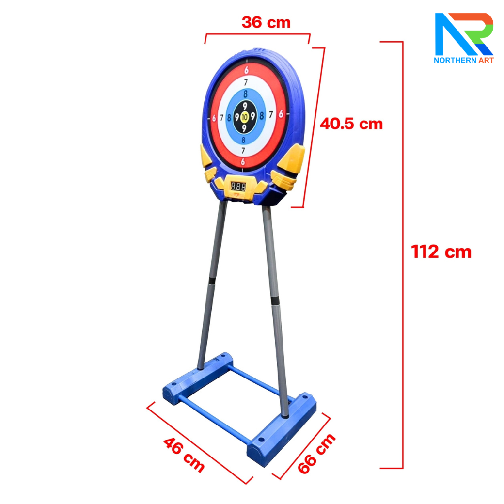 เกมส์ยิงเป้าดิจิตอลเคลื่อนที่ ขนาดเป้า พร้อมจอ LED นับSCORE พร้อมปืนกระสุนโฟม 2 กระบอก