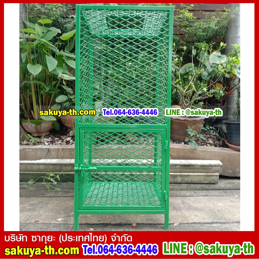 ตะแกรงทิ้งขยะขนาดใหญ่แบบมีประตู