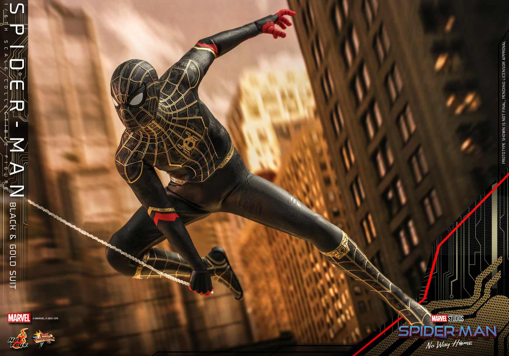 Hot Toys MMS604 1/6 Spider-Man: No Way Home - Spider-Man (Black & Gold Suit)