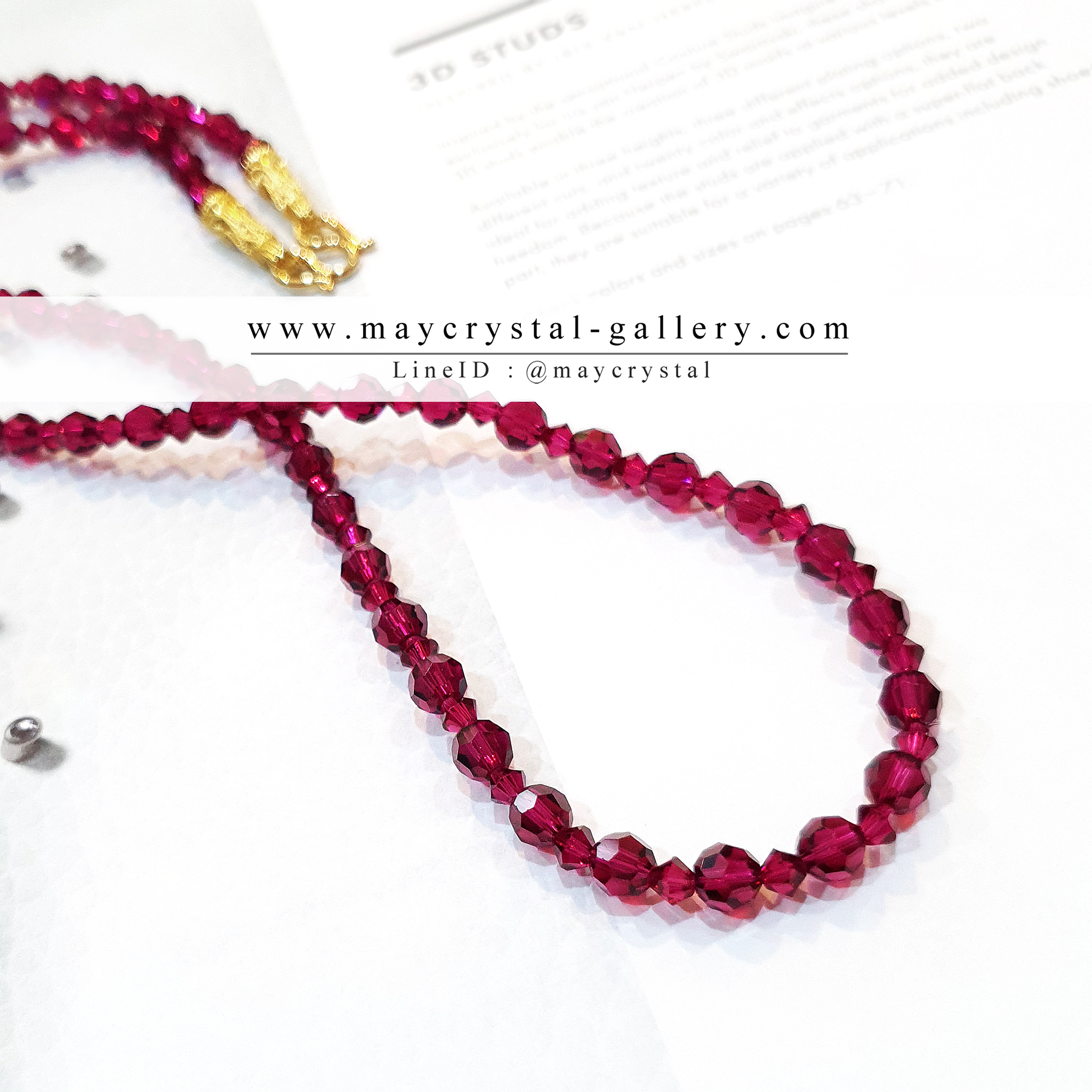 สร้อยคอคล้องพระ คริสตัลแท้จากยุโรป (Embellished with Crystals from Austria)