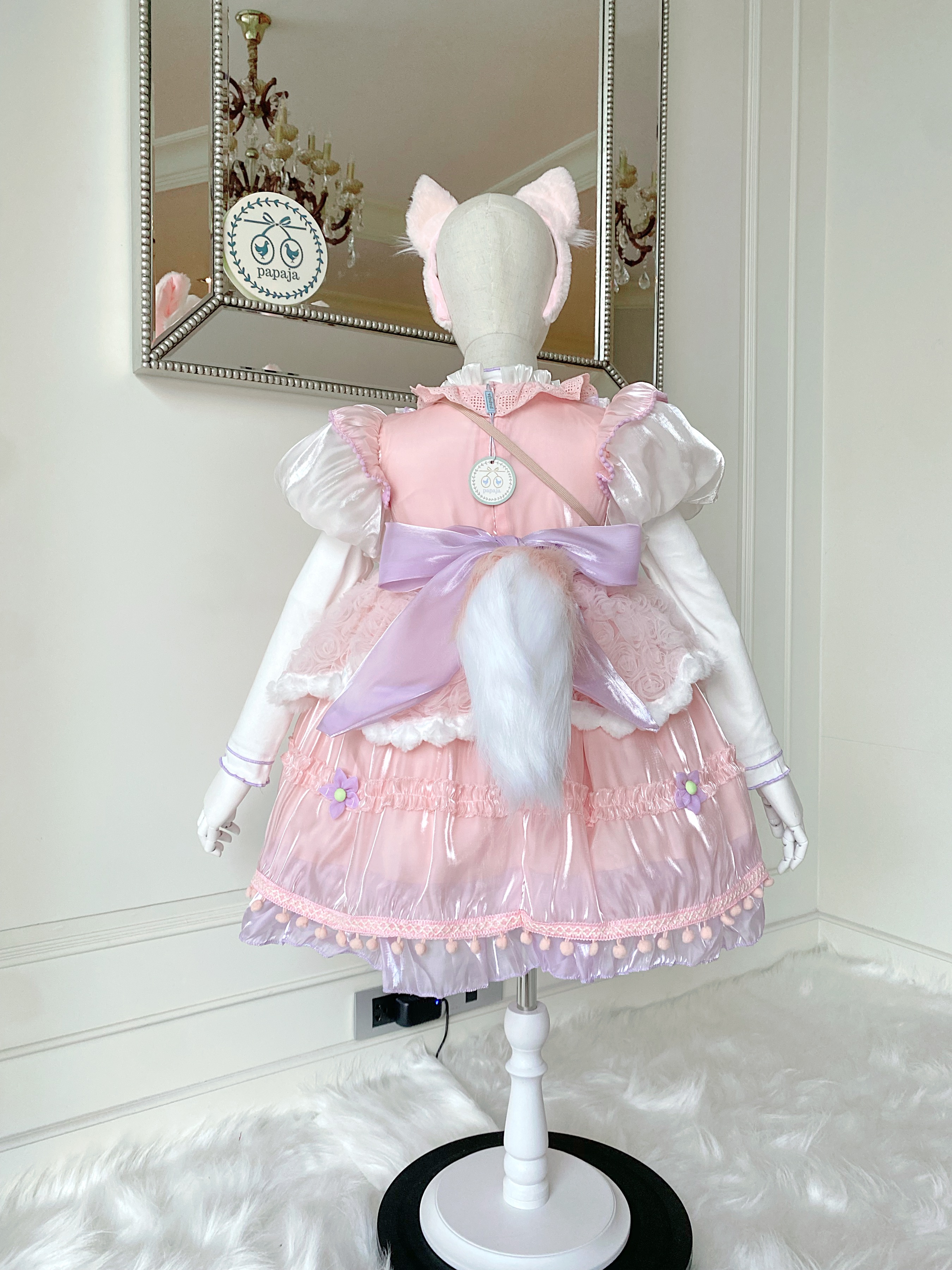 (เซต 5 ชิ้น) ชุดคอสเพลย์งานไฮพรีเมี่ยม ชุดลีน่าเบล Linabell ครบเซต (เดรสแขนตุ๊กตา+เสื้อแขนยาว+ที่คาดผม+กระเป๋า+หาง)