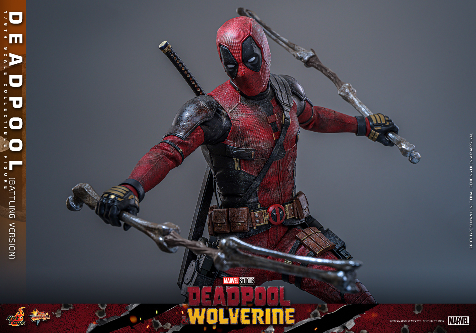 Hot Toys MMS782 Deadpool & Wolverine - Deadpool (Battling Version)