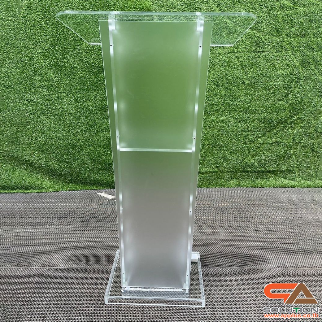 โพเดียมอะคริลิค เรืองแสงLED เปลี่ยนสีได้ พร้อมรีโมท TOP เอียงพร้อมกันตก ขนาด(W)60 x (L)40 x (H)114 cm.