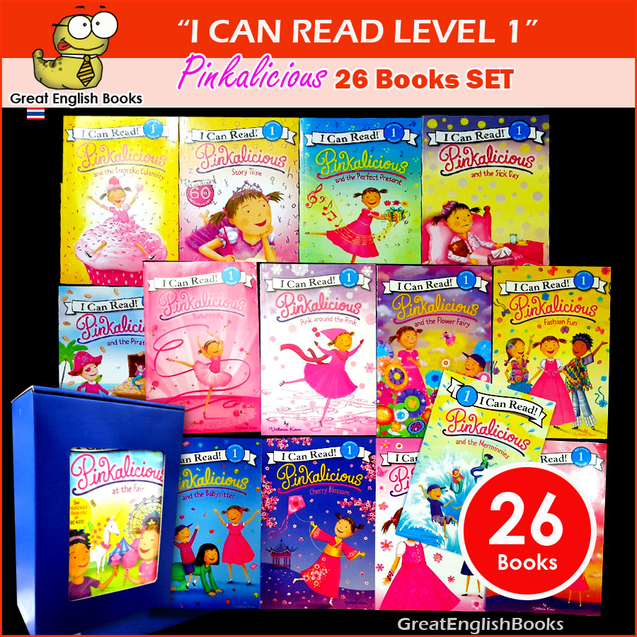 (In Stock) 🔥🔥หนังสือเด็กภาษาอังกฤษ I can read : Pinkalicious สาวน้อยหัวใจสีชมพู (level 1) 26 เล่ม กระดาษมันอย่างดี