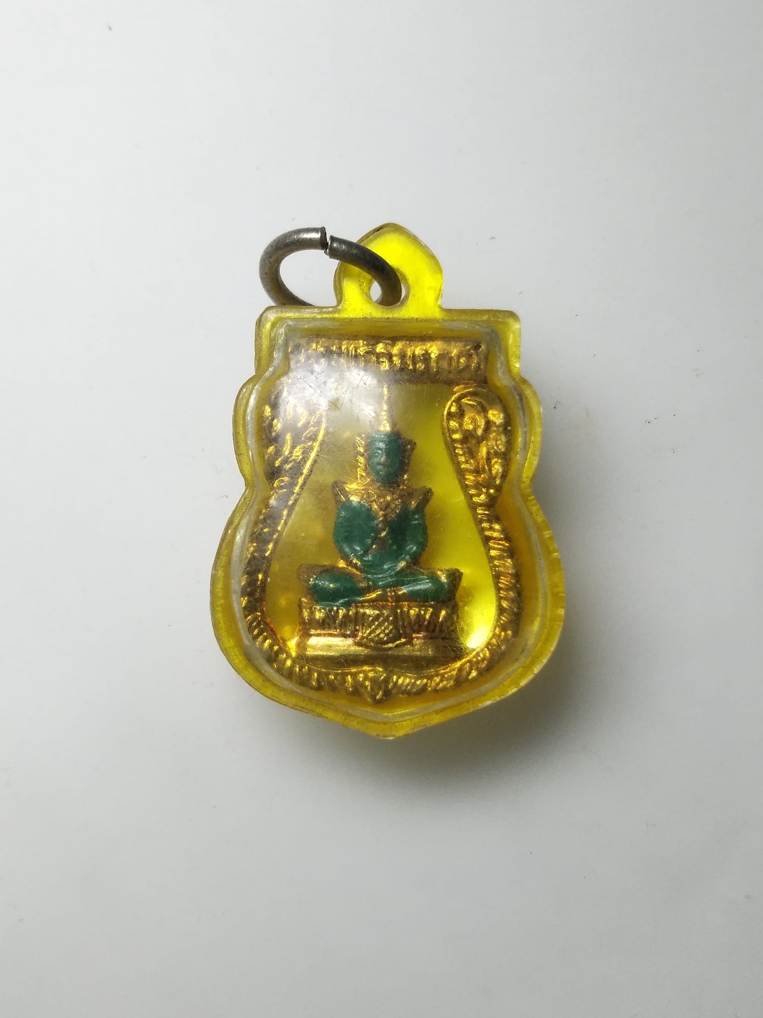 G309 เหรียญเสมาฉลุลงยา พระแก้วมรกต วัดท่าแพ ปี 2504 นครศรีธรรมราช