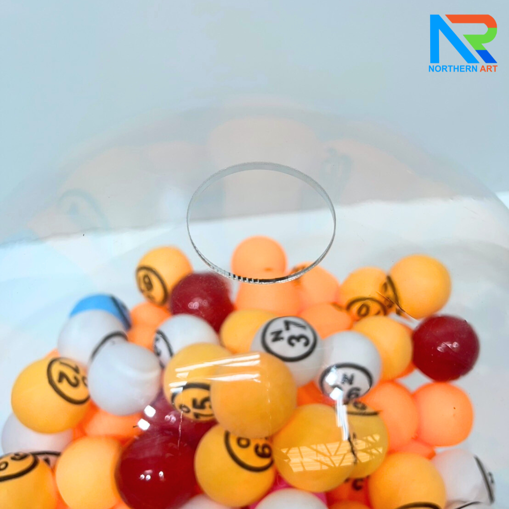 เกมส์จับฉลากไฟฟ้าทรงกลม ตั้งโต๊ะ ขนาด (W)35 X (L)30 X (H)45 cm. ตัวเกมส์หมุนเองอัตโนมัติ พร้อมระบบเซ็นเซอร์จับลูกบอล