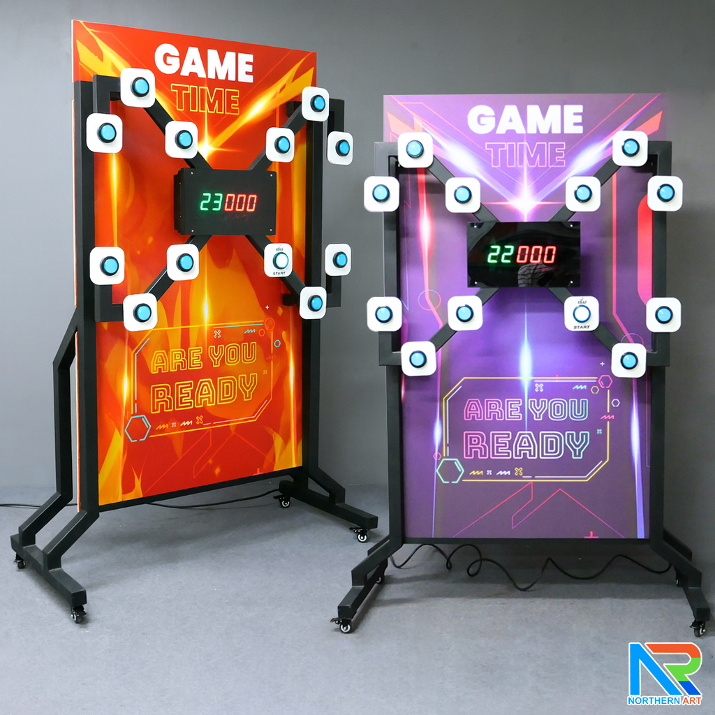 เช่าเกมส์กดปุ่มไฟฟ้า ขนาด (W)134 x (D)60 x (H)197 cm. พร้อมจอแสดงผล LED นับคะแนน