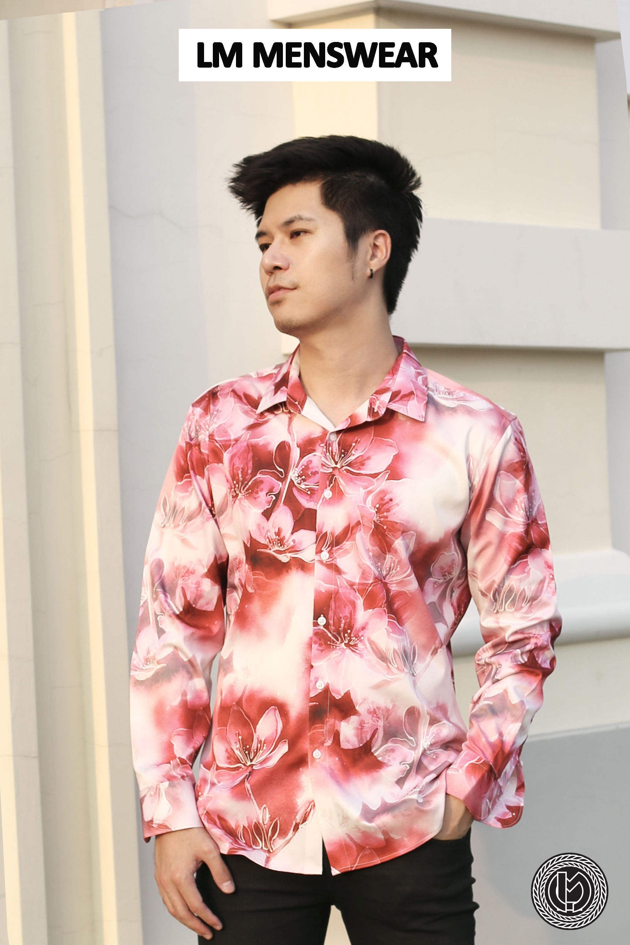 Pinky Red Flowered Patterned Shirt