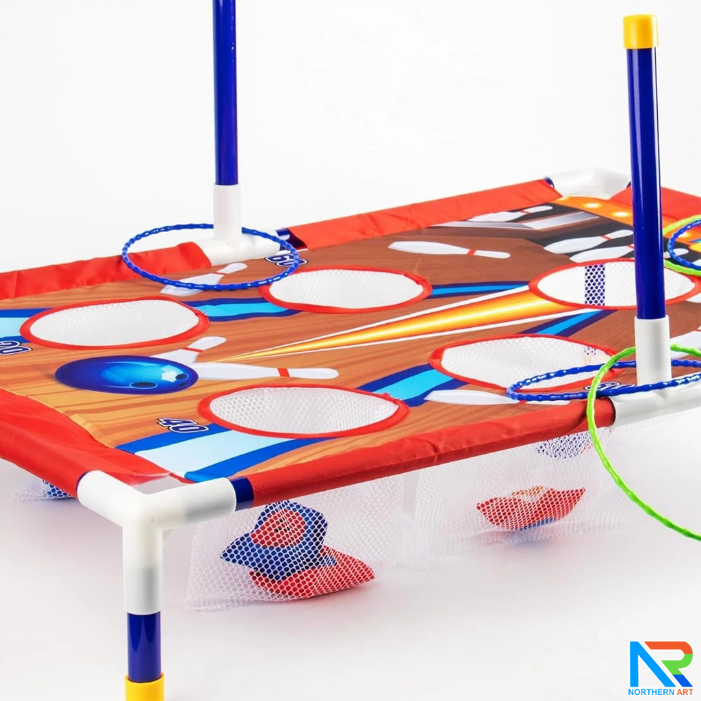 เกมส์ 2 IN 1 เกมส์โยนถุงทรายและเกมส์โยนห่วง ( สีแดง ) ถอดประกอบได้ ฝึกทักษะความแม่นยำ เล่นสนุกได้ทุกเพศทุกวัย