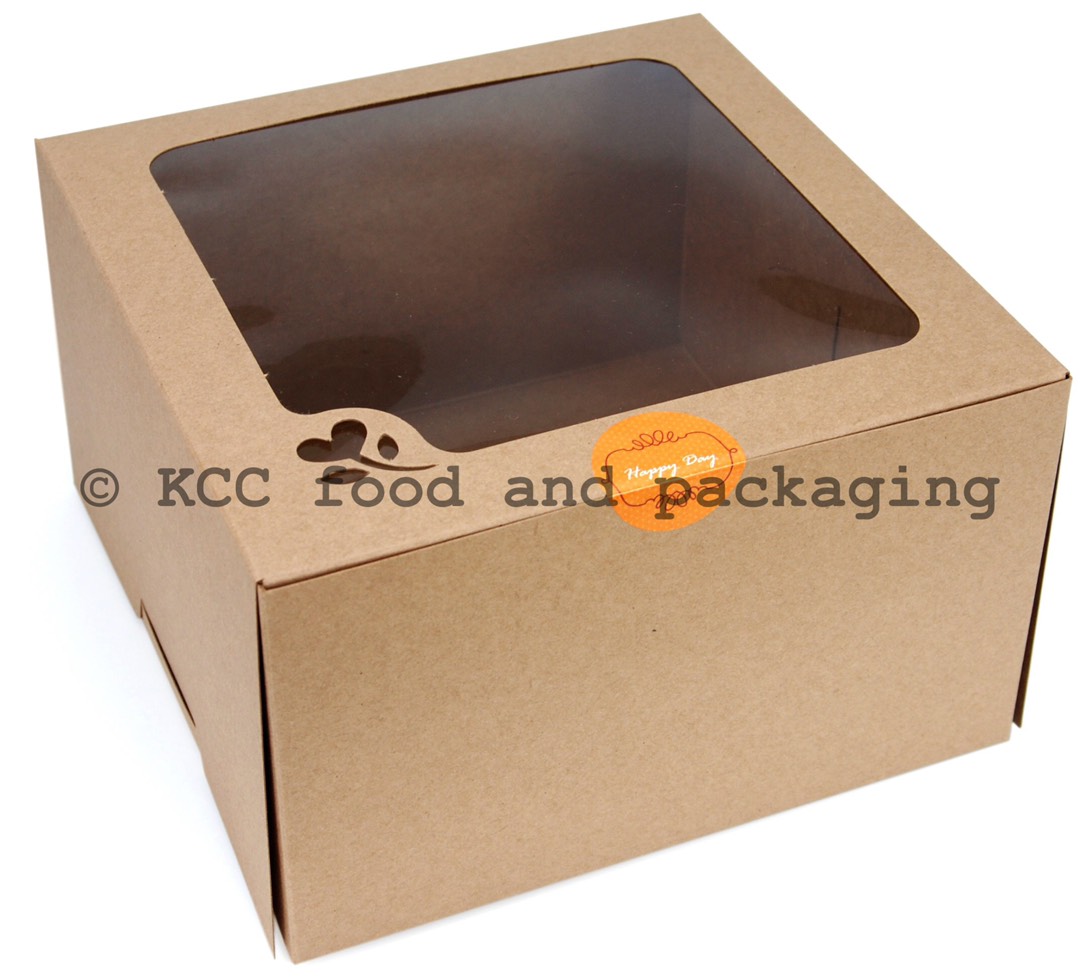 KB15 - กล่องเค้ก คราฟท์ 1 ปอนด์ ทรงสูง (10ใบ) - Ido