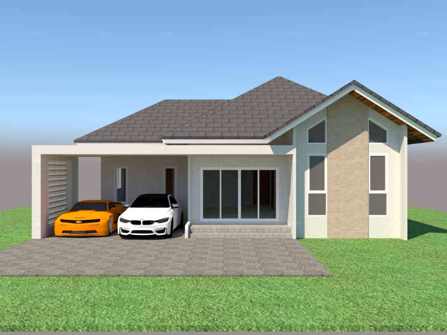 แบบบ้านนอร์ดิก 3ห้องนอน 2ห้องน้ำ จอดรถ2คัน