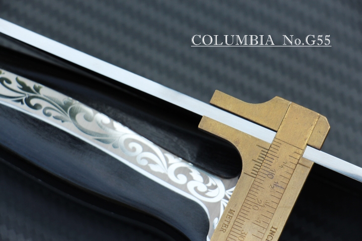มีดใบตาย COLUMBIA รุ่น G55 ด้ามจับ ลายคลาสสิค ไม้เนื้อดำอย่างดี พร้อมซองไนลอน