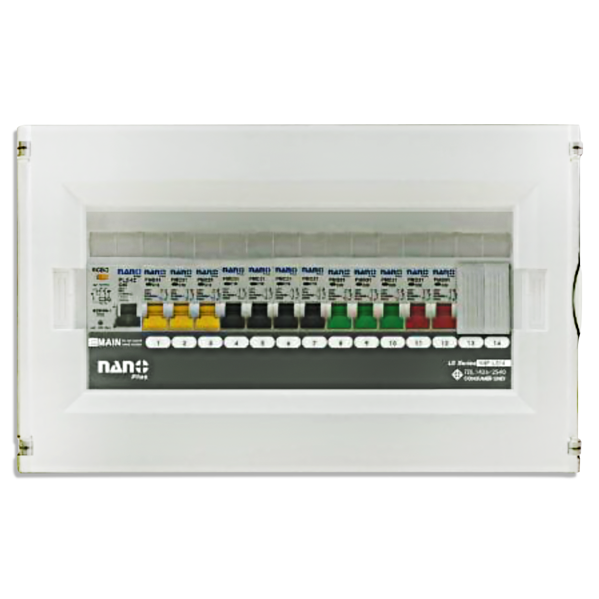 NANO ตู้คอนซูมเมอร์ยูนิต NANO PLUS (LS-Series) 14 ช่อง (RCBO + ลูกย่อย) ฝาดำใส
