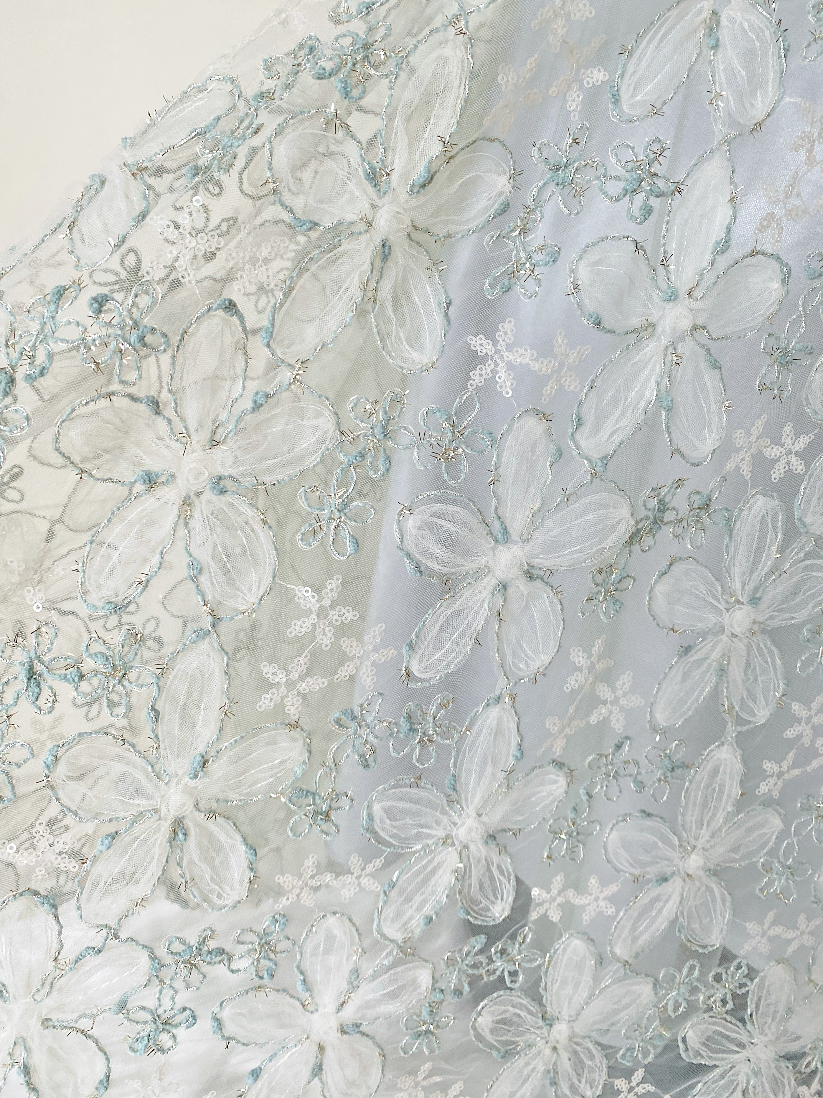 เดรสออกงานราตรียาวแขนตุ๊กตา (งานไฮพรีเมี่ยม) ผ้าลูกไม้ฉลุโทนสีเขียวอ่อน ลุคผู้ดี สวยคลาสสิค