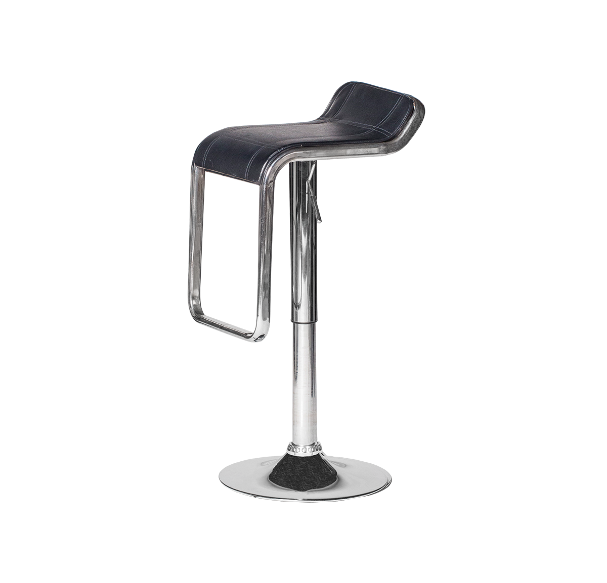 เช่าเก้าอี้บาร์ เบาะหนังสีดำ ปรับสูงต่ำได้ ขาเหล็กชุบโครเมี่ยม