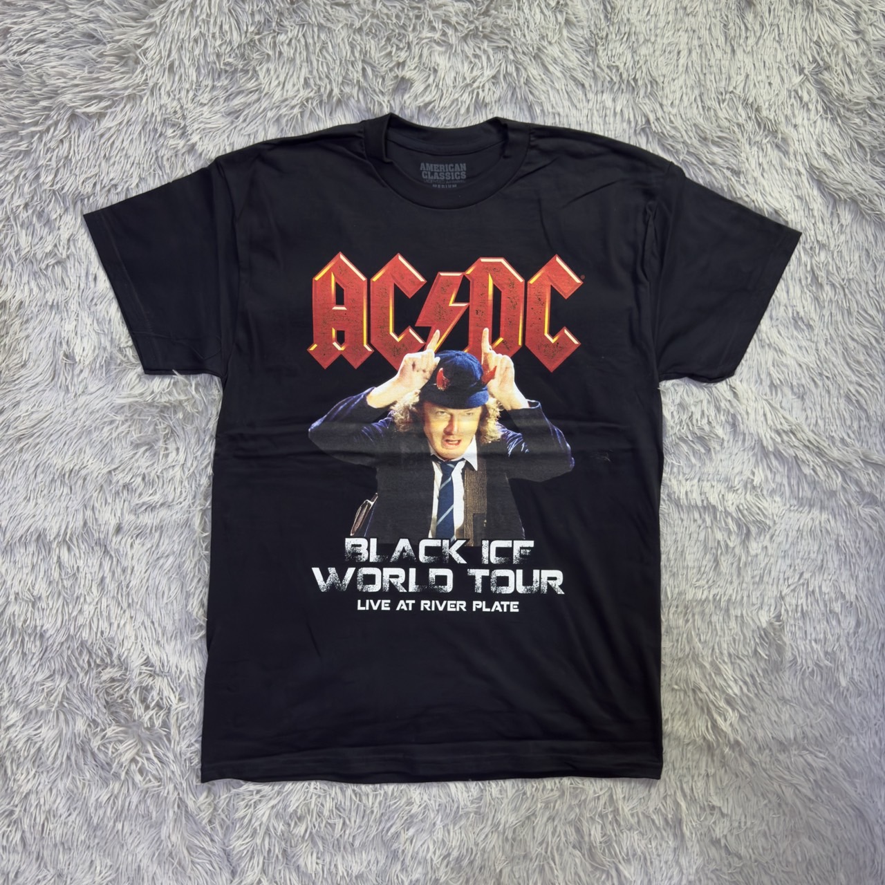 #พร้อมส่ง เสื้อวงดนตรี AC-DC T-SHIRT ลาย BLACK ICE TOUR-BLACK (2019)(มีสกรีนหลัง) ลิขสิทธิ์ของแท้100% USA BLACK