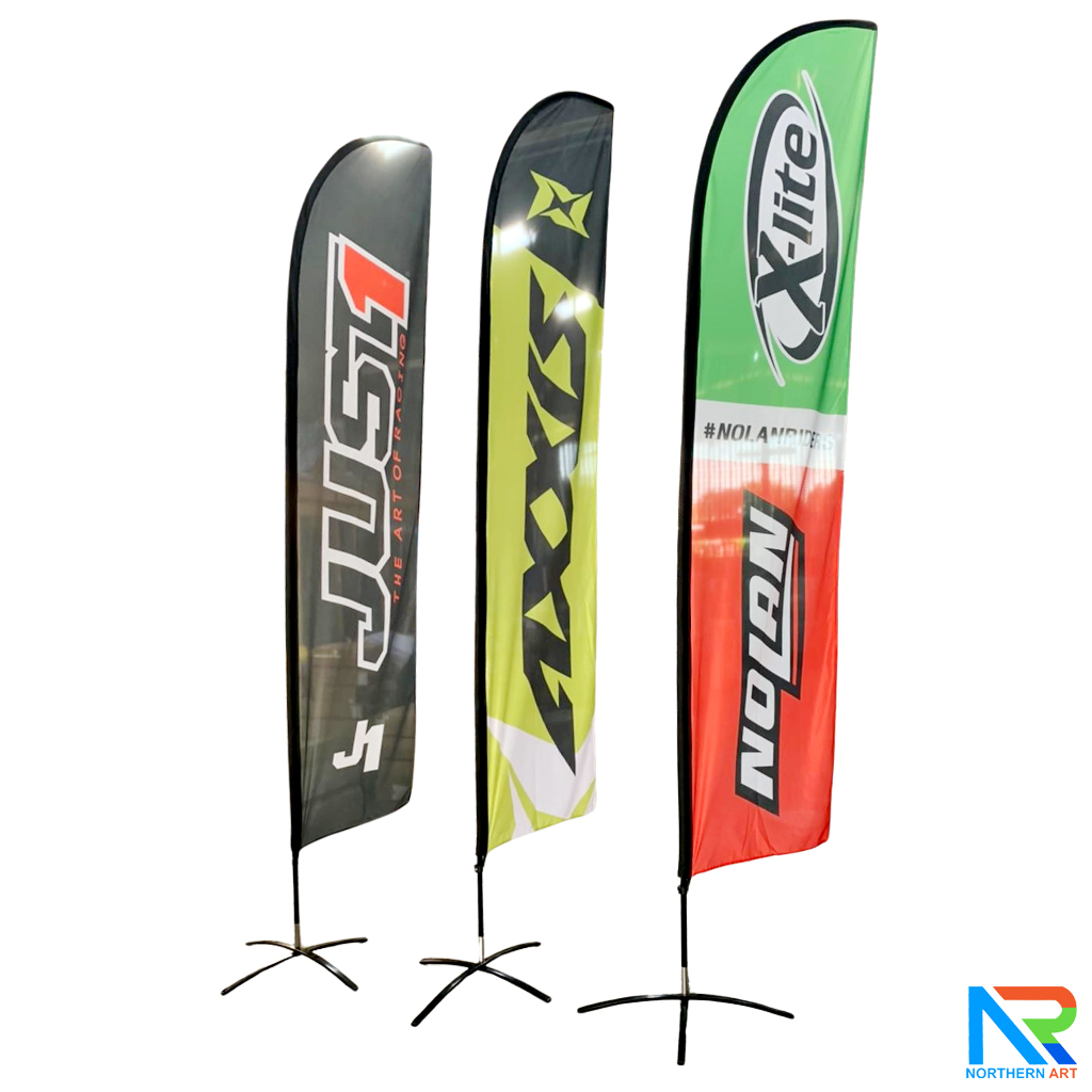 ธงชายหาด รุ่น 2IN 1 ขนาด XL แบบใบกล้วย สูง 500 cm.(เมื่อประกอบเสาและผ้าแล้ว) ถอดประกอบได้ พร้อมกระเป๋า 1 ใบ