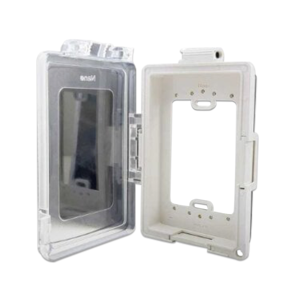 NANO ฝาครอบแผงหน้ากากกันน้ำแบบเรียบ สีขาว(ฝาใส) รุ่น NANO-413CW (20 ชิ้น/กล่อง)