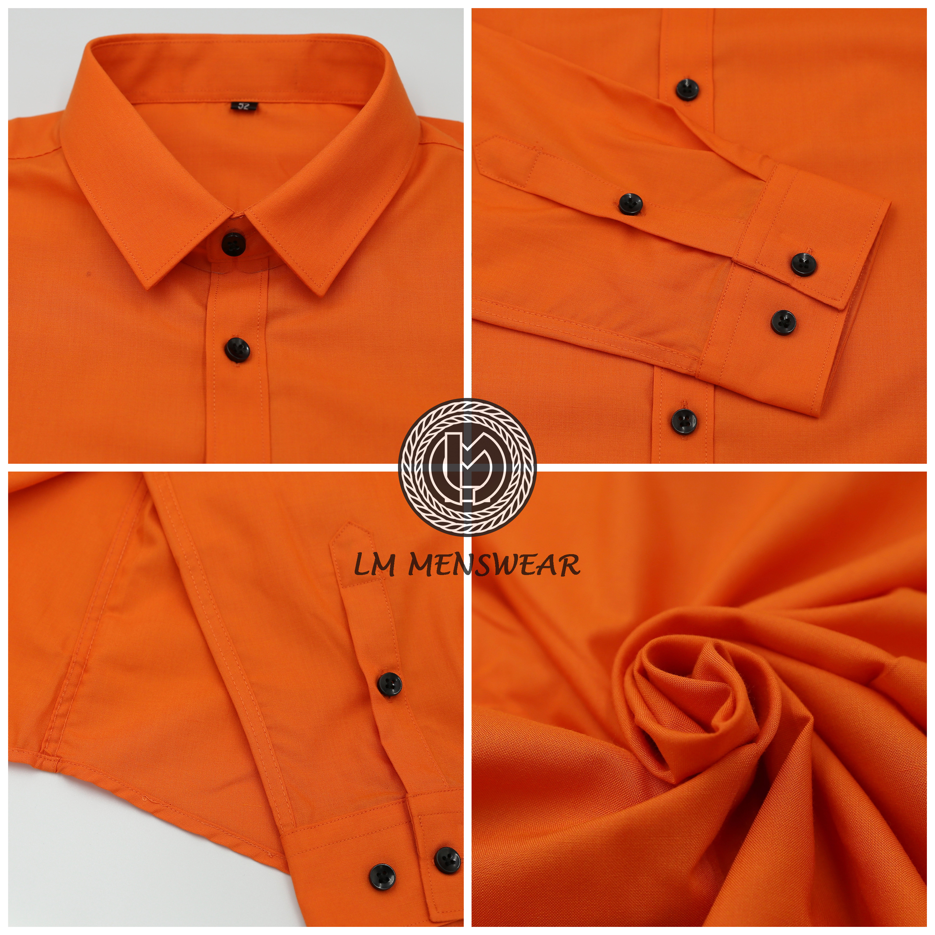 เสื้อเชิ้ตชาย สีส้ม รุ่น Fine Viscose