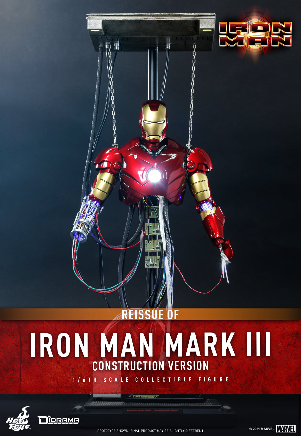 Hot Toys DS003 1/6 Iron Man - Mark III (Construction Version)