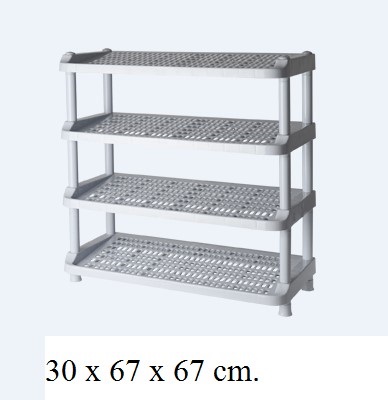 P07001 ชั้นวางรองเท้า 4 ชั้น (30*67*67 cm) เกรดห้าง No.254/4 (ราคาส่งต่อ 4 ชุด:เฉลี่ย 450 บาท/ชุด)